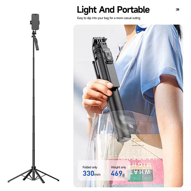 Palo de Selfie Inteligente AI con Seguimiento Facial y Trípode