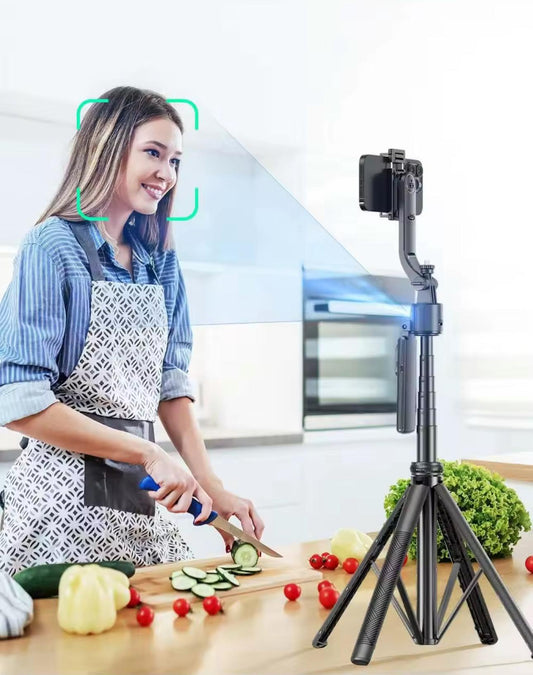 Palo de Selfie Inteligente AI con Seguimiento Facial y Trípode
